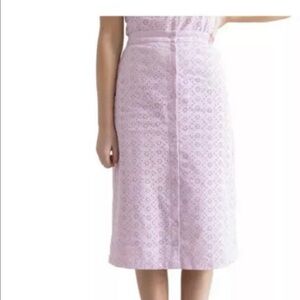 Rachel Parcell Front Button Eyelet Skirt XL NWT Pink